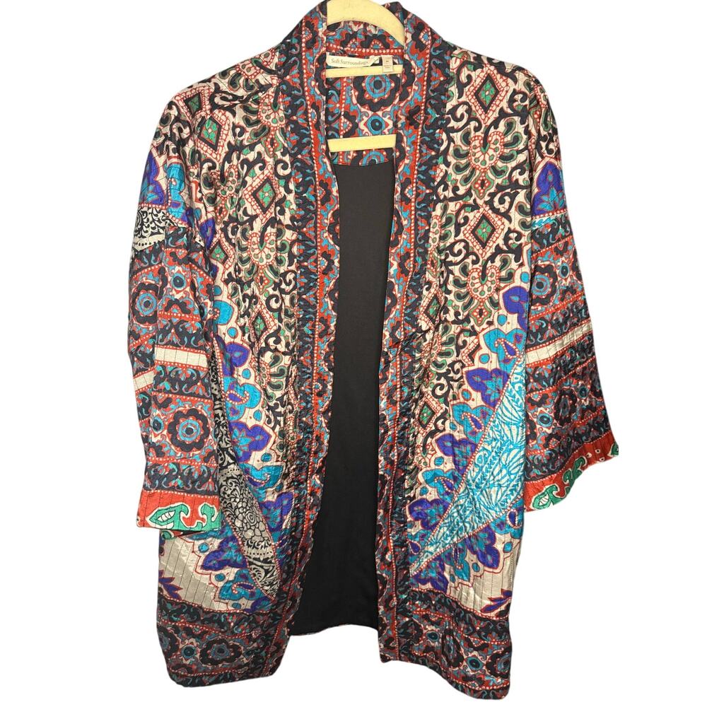 Soft Surroundings Colorful Quilted Jacket Women's Size M